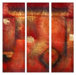 Obraz - Abstrakce červený sen | 3x 50 cm 