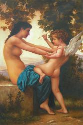 Obraz - Dívka s andělem | 90 cm x 60 cm 