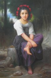 Obraz - Dívka s květy ve vlasech | 90 cm x 60 cm 