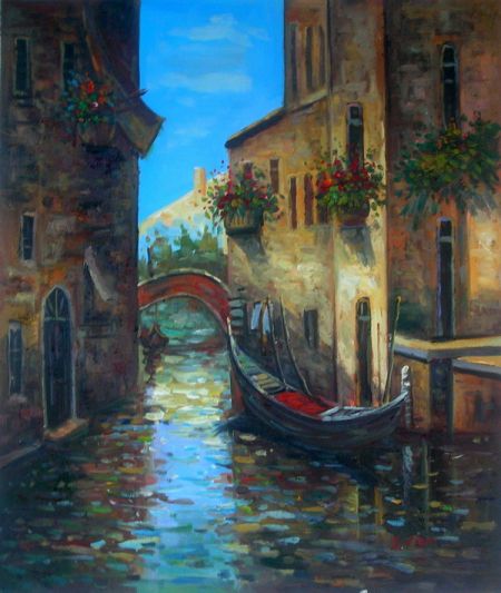 Obraz - Ulička Benátek s Gondolou