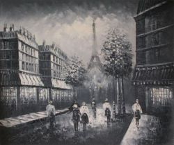 Obraz - Večerní procházka Paříží | 50 cm , 60 cm x 70 cm , 75 cm x 90 cm , 80 cm x 100 cm , 100 cm x 120 cm 