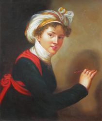 Obraz - Žena držící pero | 60 cm 