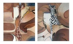 Obrazy - Africká zvířata | 2 x 50 cm 