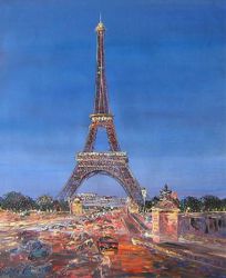 Obraz - Paříž v šeru | 50 cm x 40 cm , 60 cm x 50 cm , 70 cm x 60 cm , 90 cm x 75 cm , 100 cm x 80 cm , 120 cm x 100 cm 