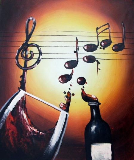 Obraz - Hudba, víno, zpěv
