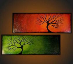 Obrazový set - Barevné stromy