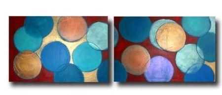 Vícedílné obrazy - Modré kruhy I.