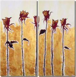Obrazový set - Moderní růže I. | 2 ks x 60 x 30 cm , 2 ks x 80 x 40 cm 