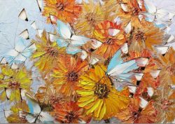 Obraz - Léto s motýly | 90 cm x 120 cm 