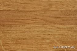 dub / HONEY olej  - Levitující postel FLABO dvoulůžko s dřevěným čelem s nočními stolky 