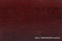 dub / MAHAGON moření  - Levitující postel FLABO dvoulůžko s dřevěným čelem s nočními stolky 