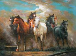 Obraz - Běžící koně | 90 cm x 120 cm 
