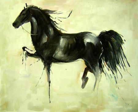 Obraz - Černý kůň