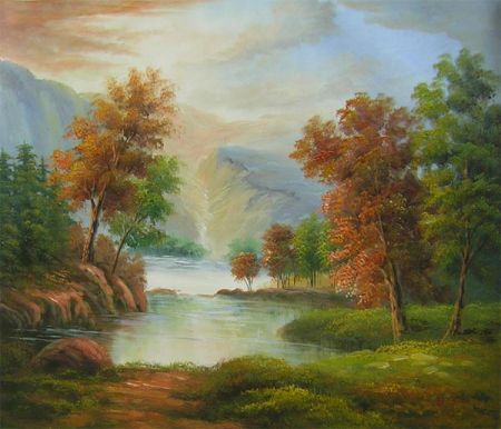 Obraz - Krajina s řekou