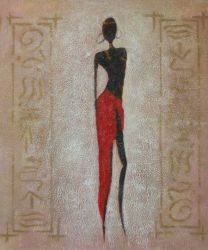 Obraz - Modelka v červené sukni 2 | 50 cm x 40 cm , 60 cm x 50 cm , 70 cm x 60 cm , 75 cm x 90 cm , 100 cm x 80 cm , 120 cm x 100 cm 